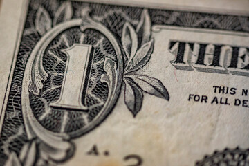 banknot 1 dolar w makro zbliżeniu 