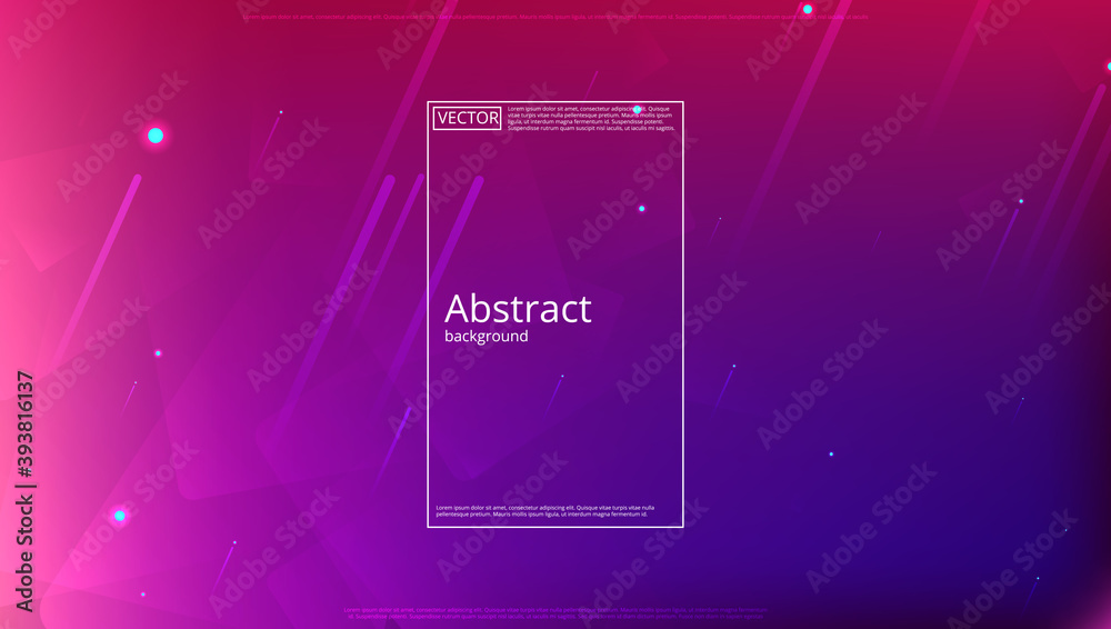 Poster Abstract banner with gradient shapes and blur background with dark neon color. Dynamic shape composition. Vector template design