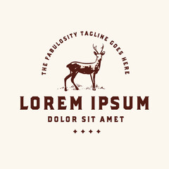 Wild deer outdoor sport logo template