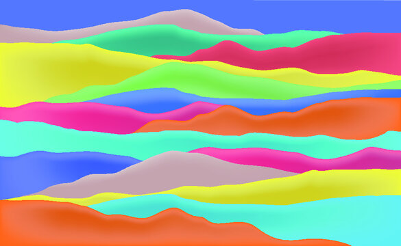 Vector illustration of abstract mountains color pattern © liuquan
