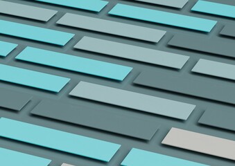 Abstract 3d render, composition, with light cyan, grey, white and lights blues colors. Geometric shapes.