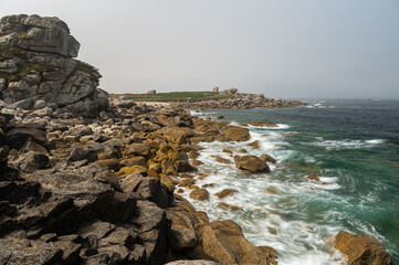 Interesting rock formation on atlantic coast in northern Brittany