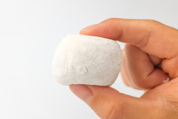 Glutinous rice cake on white background