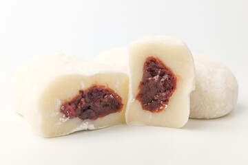 Glutinous rice cake on white background