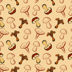 Color seamless pattern of elements on the autumn theme. 