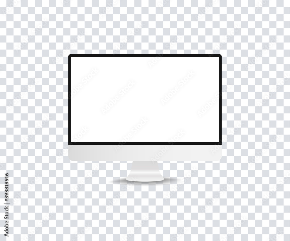 Poster Computer screen mockup. Vector isolated template. Computer monitor display with empty screen. Stock vector