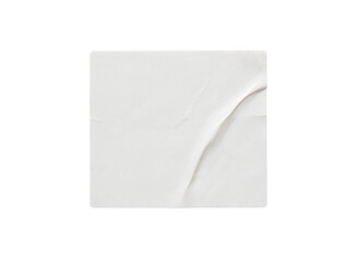 Blank white sticker label isolated on white background