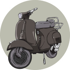 grey scooter vector illustraiton very suitable as a picture on t-shirts, wall hangings, story books, or various other art products