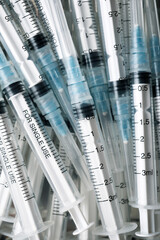 Syringes close up