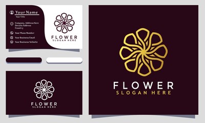 Flower Rose Logo Designs vector illustration, Business card template