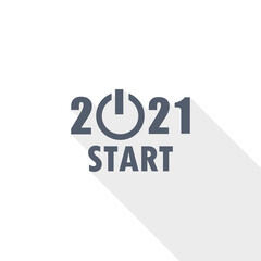 New year 2021 vector icon, flat design illustration in eps 10
