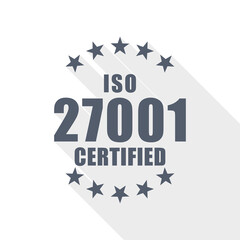 Iso 27001 vector icon, flat design illustration in eps 10