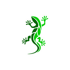 Green lizard abstract logo.