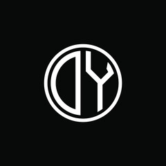 DY MONOGRAM letter icon design on BLACK background.Creative letter DY/D Y logo design.
 DY initials MONOGRAM Logo design.