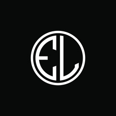 EL MONOGRAM letter icon design on BLACK background.Creative letter EL/E L logo design.
 EK initials MONOGRAM Logo design.