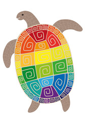 
Happy turtle Endorphine is going to swim - 393824918