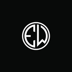 EW MONOGRAM letter icon design on BLACK background.Creative letter EW/E W logo design.
 EW initials MONOGRAM Logo design.
