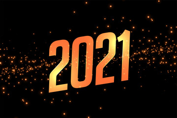 happy new year 2021 celebration sparkles golden background
