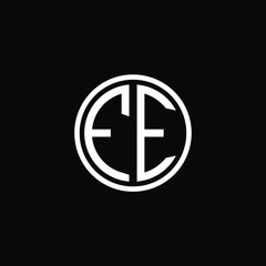 FE MONOGRAM letter icon design on BLACK background.Creative letter FE/F FE logo design.
 FE initials MONOGRAM Logo design.