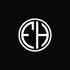 FH MONOGRAM letter icon design on BLACK background.Creative letter FH/ FH logo design.
 FH initials MONOGRAM Logo design.
