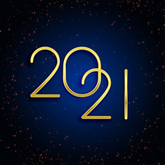 golden 2021 happy new year glitter background design