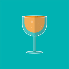 Christmas Wine Glass Icon Vector Flat Background