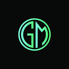 GM MONOGRAM letter icon design on BLACK background.Creative letter GM/ G M logo design.
GM initials MONOGRAM Logo design.