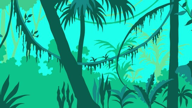 parallax jungle flat loop animation