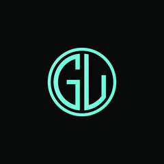 GU MONOGRAM letter icon design on BLACK background.Creative letter G U/ G U logo design.
GU initials MONOGRAM Logo design.