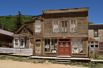 Fototapeta na wymiar St Elmo Ghost Town. .St. Elmo is a ghost town in Chaffee County, Colorado, United States. Founded in 1880.Nearly 2,000 people settled in this town when mining for gold and silver started. 