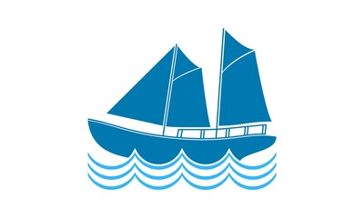 Ship in the sea vector