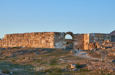 Ancient stage in ruins of Hierapolis Ancient City