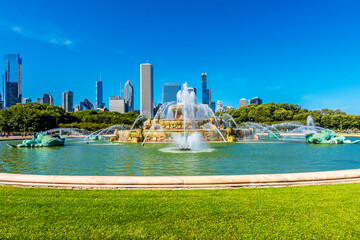 Obraz premium Buckingham Fountain view in Chicago.