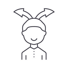 Decision icon, linear isolated illustration, thin line vector, web design sign, outline concept symbol with editable stroke on white background.