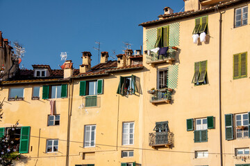 Fototapeta na wymiar typical colorful Italian houses, in a historic village