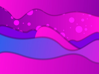 Abstract violet modern background with colorful waves and circles.