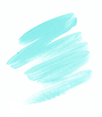 Mint brush stroke paint texture white background. Perfect art design for logo or banner. Image.	