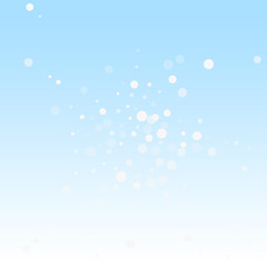 White dots Christmas background. Subtle flying sno
