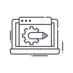 Developing solutions icon, linear isolated illustration, thin line vector, web design sign, outline concept symbol with editable stroke on white background.