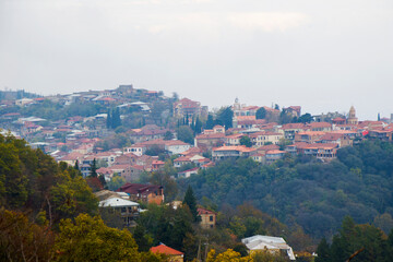 Sighnaghi village landscape and city view in Kakheti, Georgia