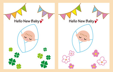 赤ちゃん誕生お祝いカードデザイン2種