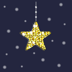 Cristmas gold Star vector