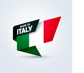 Vector Illustration Made In Italy Flag Pin