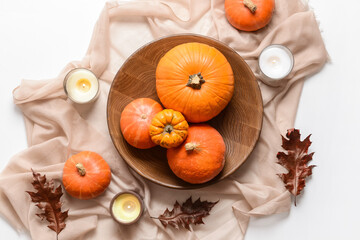 Beautiful autumn composition on white background