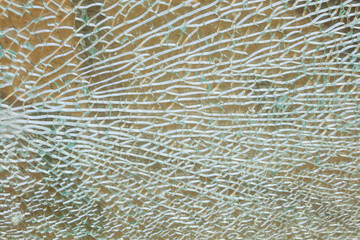 Close up of textured photos, broken glass