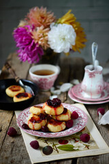 traditional cottage cheese pancakes..style rustic