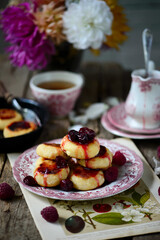 traditional cottage cheese pancakes..style rustic