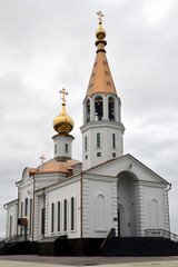 Fototapeta na wymiar St. Nicholas church (Nikolskaya church). Gubkinsky, Yamalo-Nenets Autonomous Okrug (Yamal), Russia.