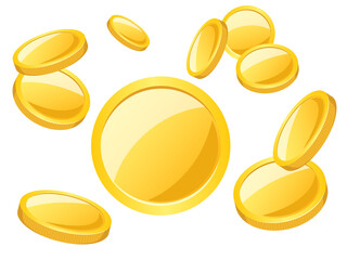 1つのシンプルなゴールドのコイン

