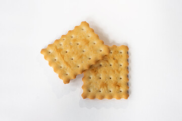 Cookies on a white background. Close-up. Cookie texture. Crackers. Cookie crumbs. Isolate